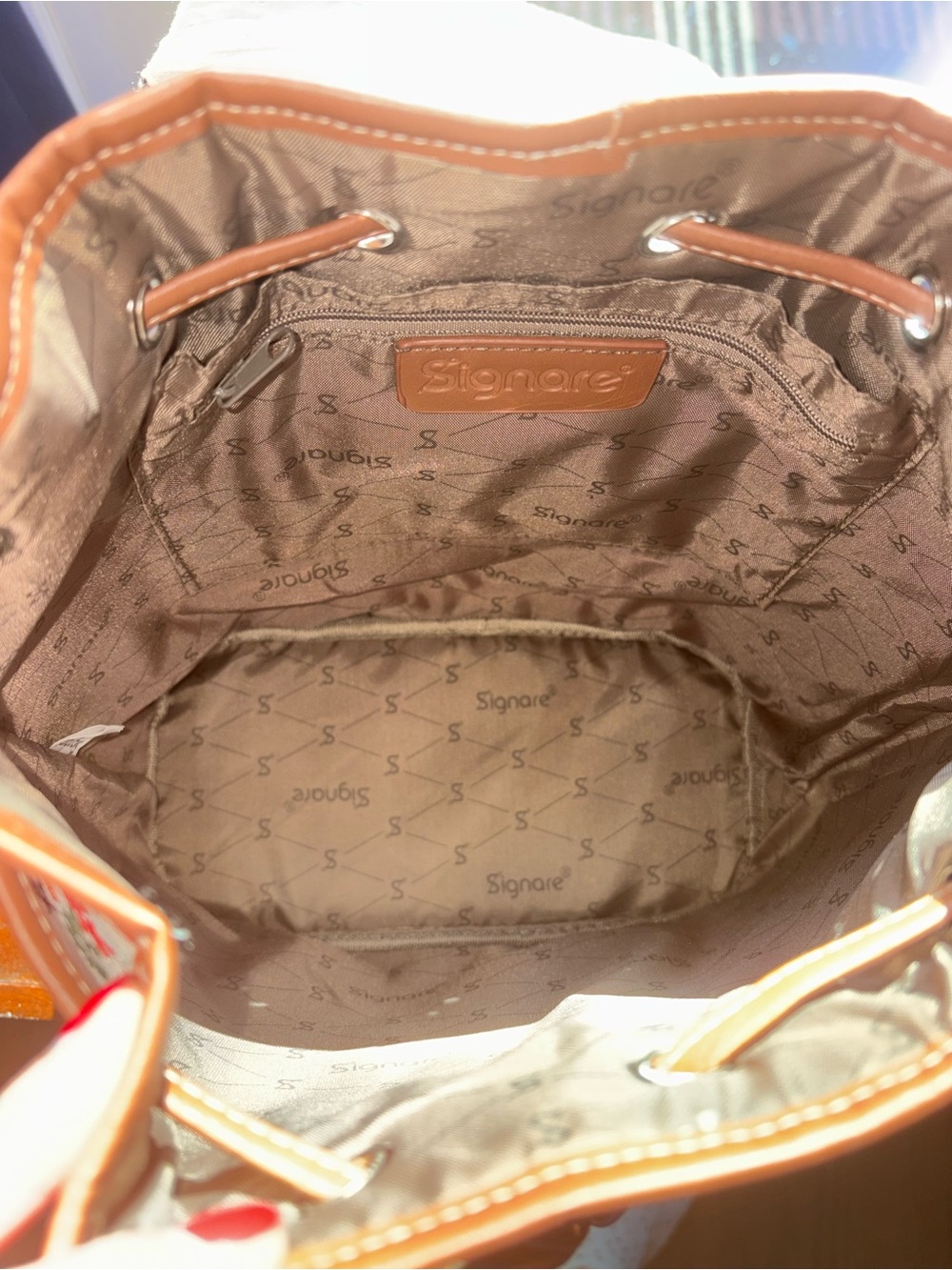 Owl Tapestry Drawstring Backpack Purse - Picture 5 of 5